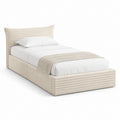 Lit simple avec cadre de lit crème en polyester 90 x 190 cm