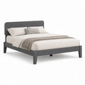 Cadre de lit double gris foncé en pin massif rectangulaire 160 x 200 cm