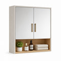 Armoire de toilette murale à miroir blanc en MDF 60 x 70 x 15 cm