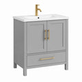 Meuble sous vasque gris en MDF avec lavabo en céramique 60 x 46 x 85 cm